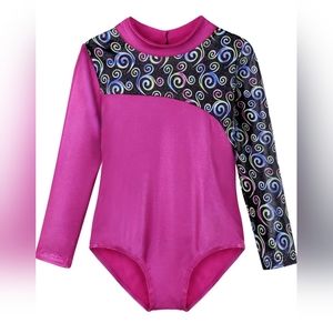 Gymnastics Leotards for Girls Sparkle Long Sleeve Leotards for Girls 